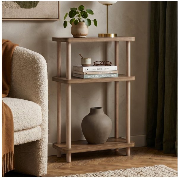 en.casa Standregal, »Nampernu« mit 3 Ebenen 62x40x18 cm Holzoptik