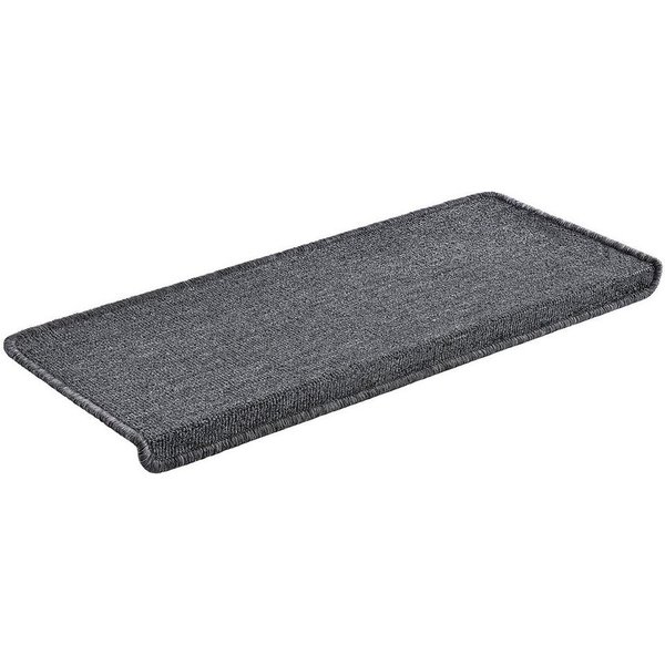 en.casa Stufenmatte, rechteckig, 15er Set Treppenmatten rechteckig 65x24cm selbstklebend Dunkelgrau
