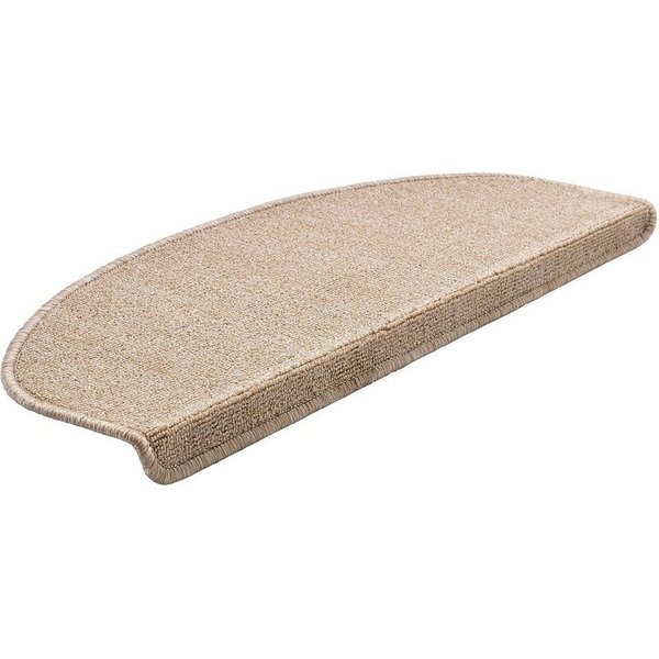 en.casa Stufenmatte, halbrund, 15er Set Treppenmatten halbrund 65x24cm selbstklebend Beige
