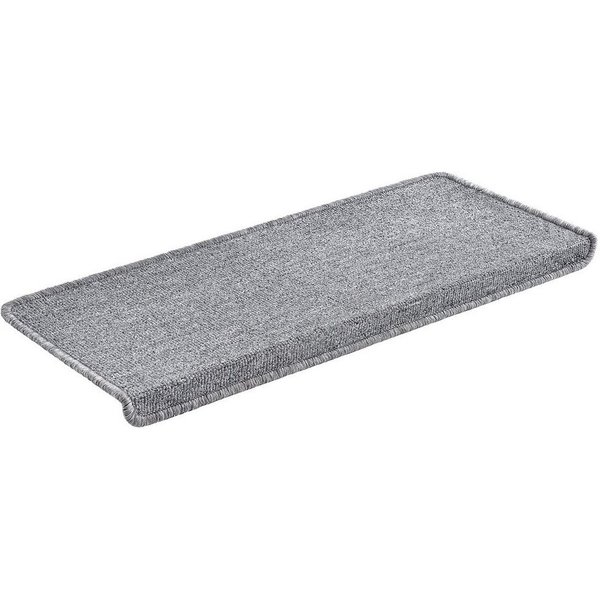 en.casa Stufenmatte, rechteckig, 15er Set Treppenmatten rechteckig 65x24cm selbstklebend Hellgrau