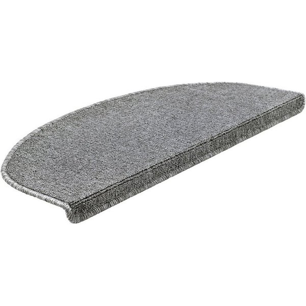 en.casa Stufenmatte, halbrund, 15er Set Treppenmatten halbrund 65x24cm selbstklebend Hellgrau