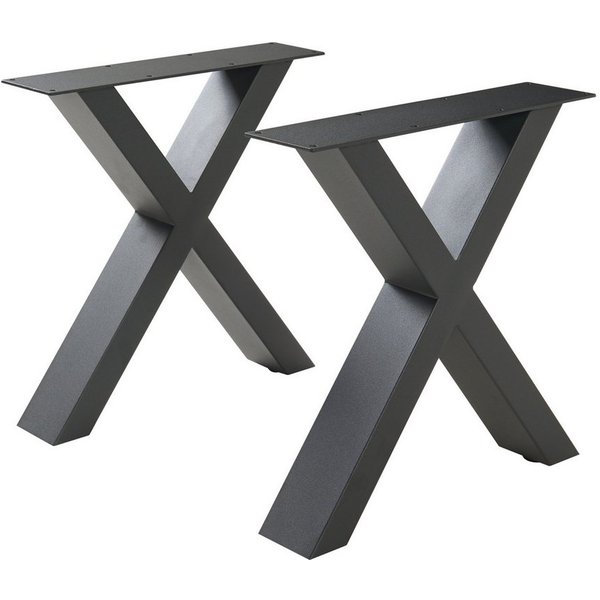 en.casa Tischgestell (2-St., 2er Set), »Maribo« Stahl 42 x 40 cm Schwarz