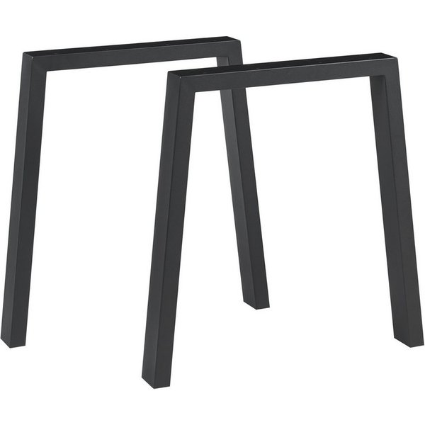 en.casa Tischgestell (2er Set), »Kraftisried« Stahl 72 x 70 cm Schwarz