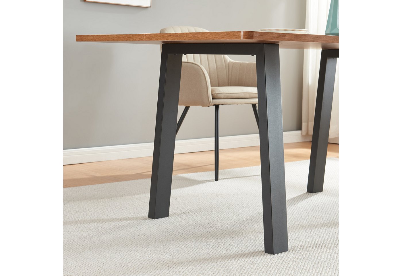 en.casa Tischgestell (2er Set), »Kraftisried« Stahl 72 x 70 cm Schwarz – Bild 4 von 5