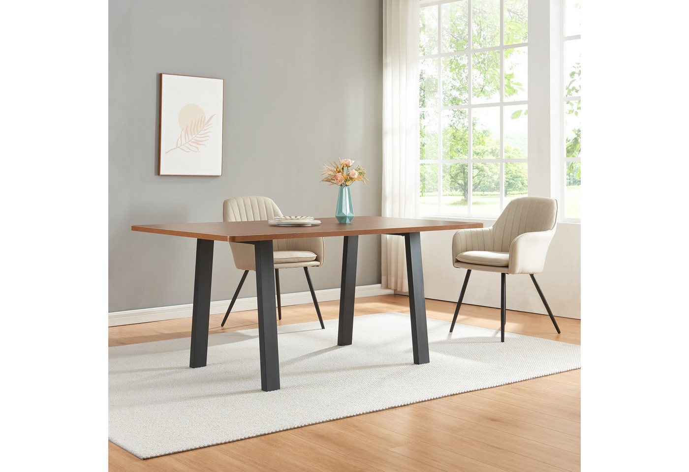 en.casa Tischgestell (2er Set), »Kraftisried« Stahl 72 x 70 cm Schwarz – Bild 5 von 5