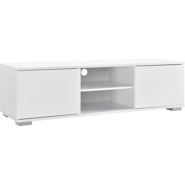 en.casa TV-Board, »Werpen« Fernsehtisch Lowboard Unterschrank Weiß hochglänzend