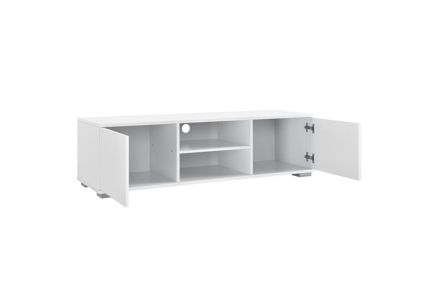 en.casa TV-Board, »Werpen« Fernsehtisch Lowboard Unterschrank Weiß hochglänzend – Bild 2 von 5