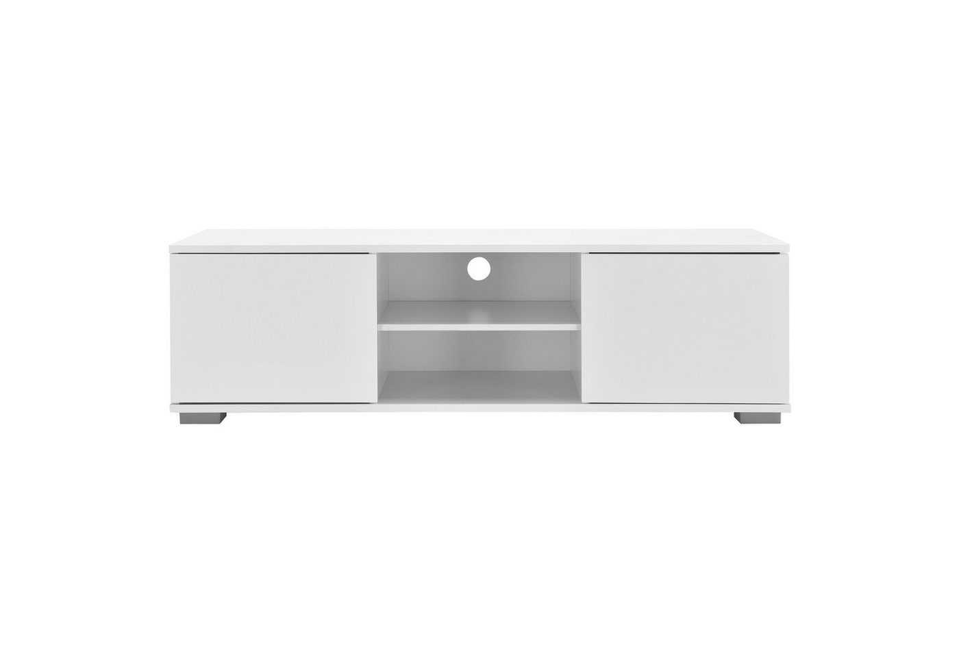 en.casa TV-Board, »Werpen« Fernsehtisch Lowboard Unterschrank Weiß hochglänzend – Bild 3 von 5