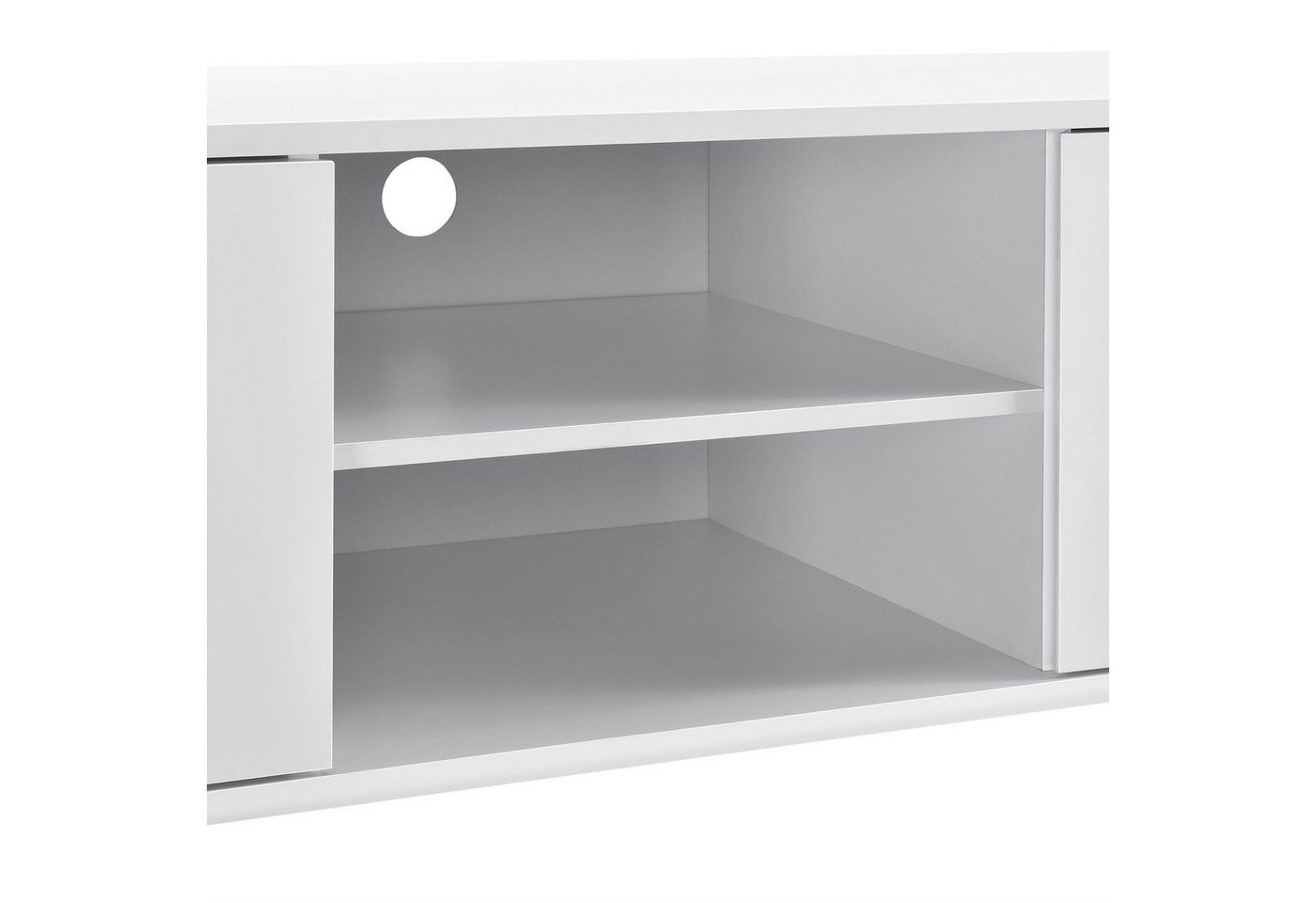 en.casa TV-Board, »Werpen« Fernsehtisch Lowboard Unterschrank Weiß hochglänzend – Bild 5 von 5