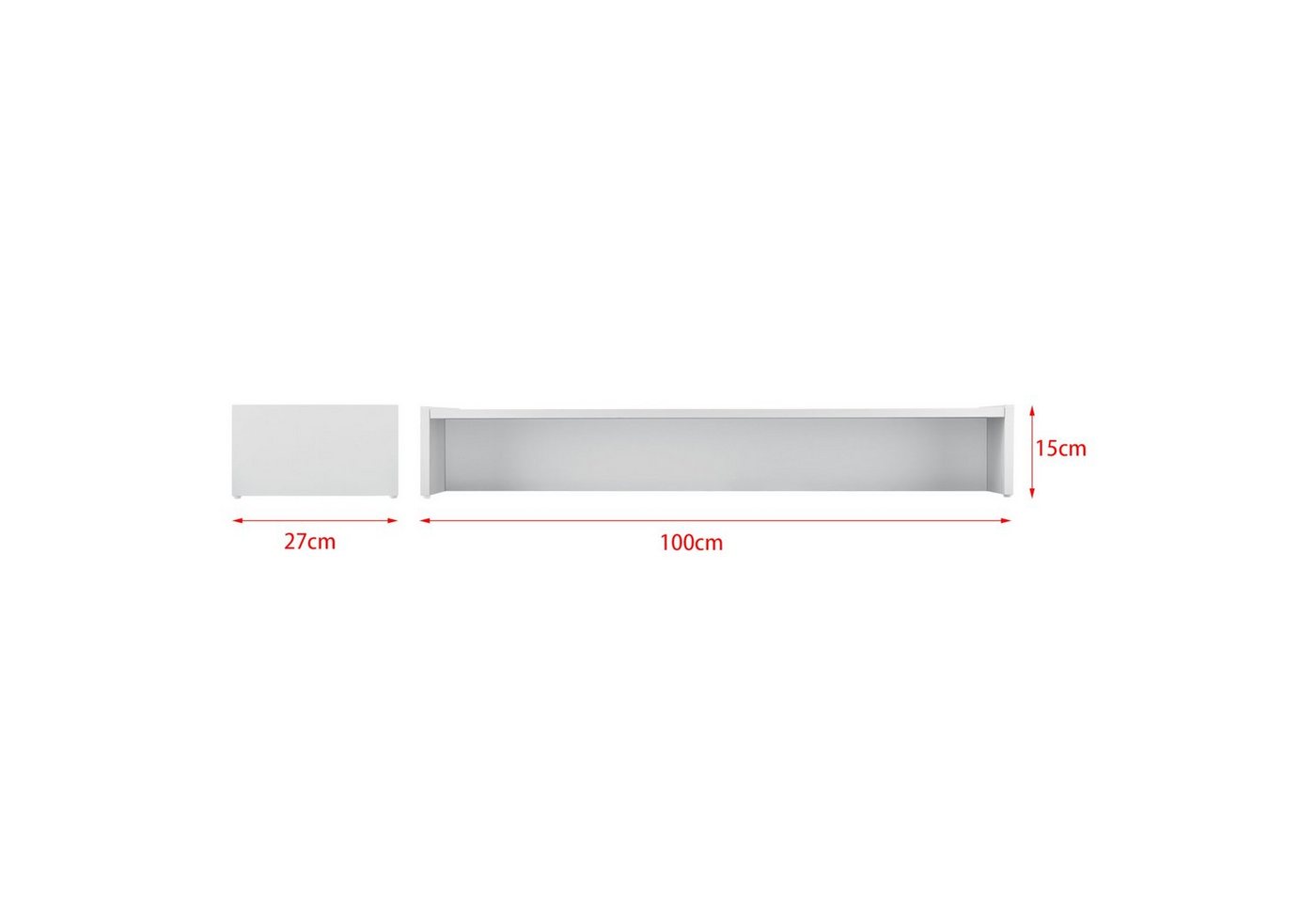 en.casa TV-Regal, »Flensberg« Monitorerhöhung 100x27x15cm - Weiß – Bild 5 von 5