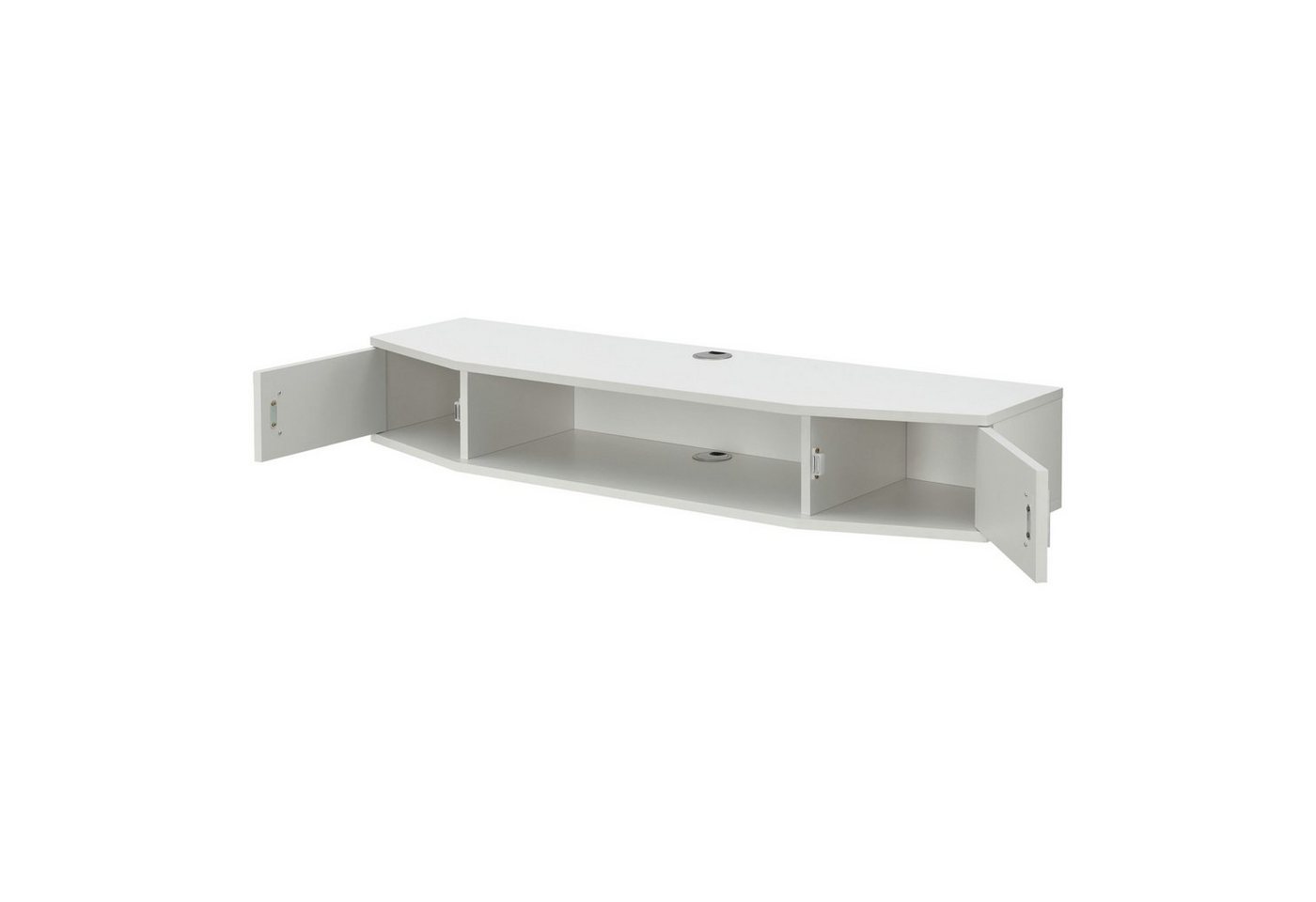 en.casa TV-Regal, »Tørring« mit 2 Türen 110x30x17,5 cm Weiß – Bild 4 von 5