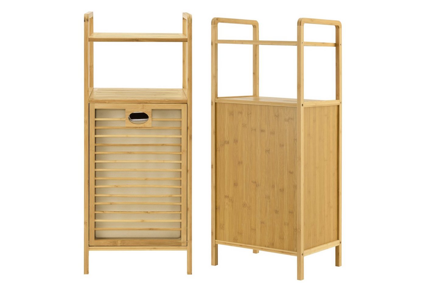en.casa Wäschekorb, Rendalen Wäscheregal aus Bambus 40x30x95 cm Natur – Bild 5 von 5