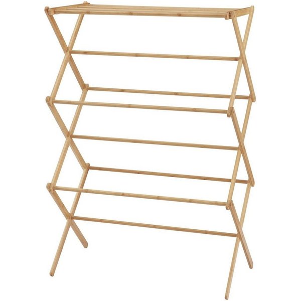 en.casa Wäscheständer, »Grinau« faltbar Bambus 128 x 72 x 44 cm