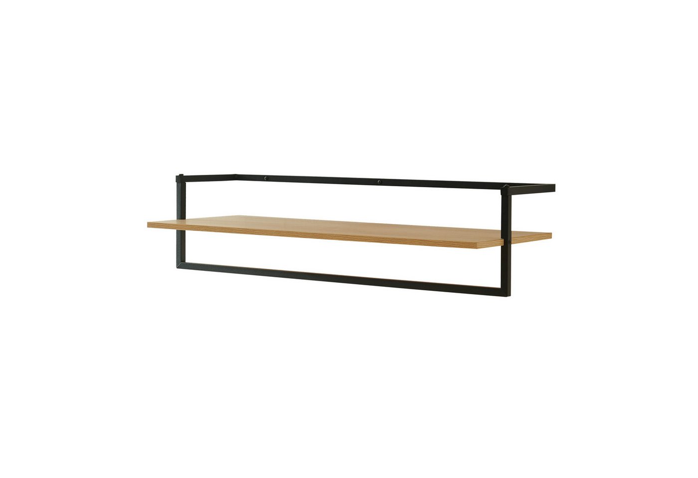 en.casa Wandgarderobe, »Evje« mit Ablage und Kleiderstange 80x30x20cm Eicheoptik/Schwarz – Bild 2 von 5