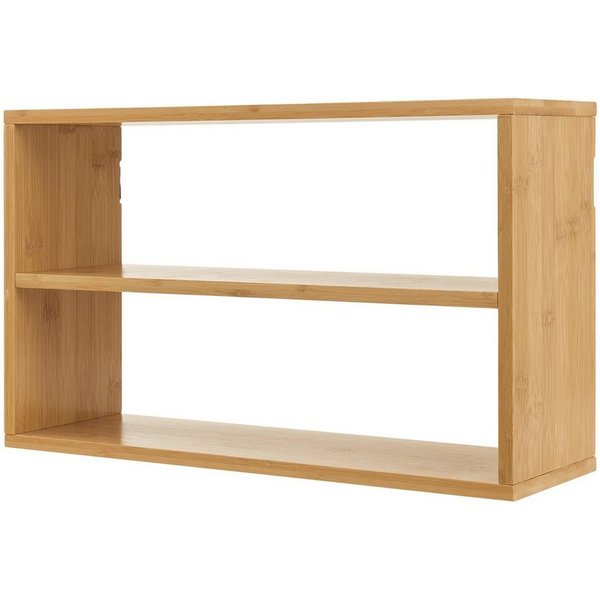 en.casa Wandregal, »Gol« mit 2 Ablagen 50x15x30 cm Bambus