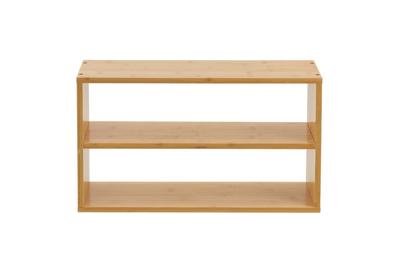 en.casa Wandregal, »Gol« mit 2 Ablagen 50x15x30 cm Bambus – Bild 4 von 5