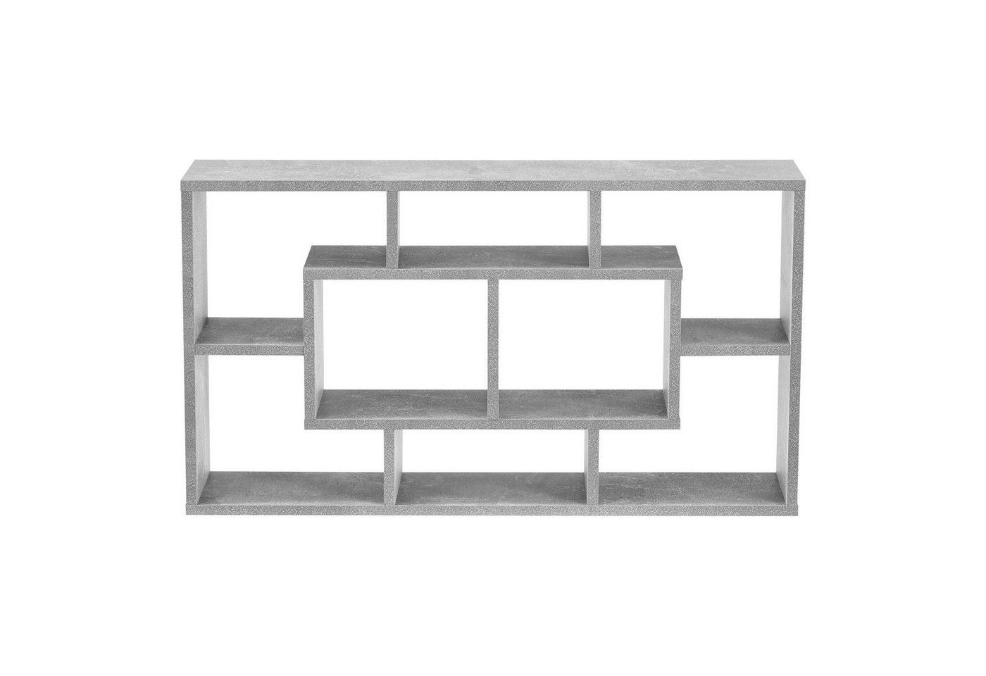en.casa Wandregal, Saputit Bücherregal 85x16x48cm mit 8 Ablagefächern Betonoptik – Bild 5 von 5