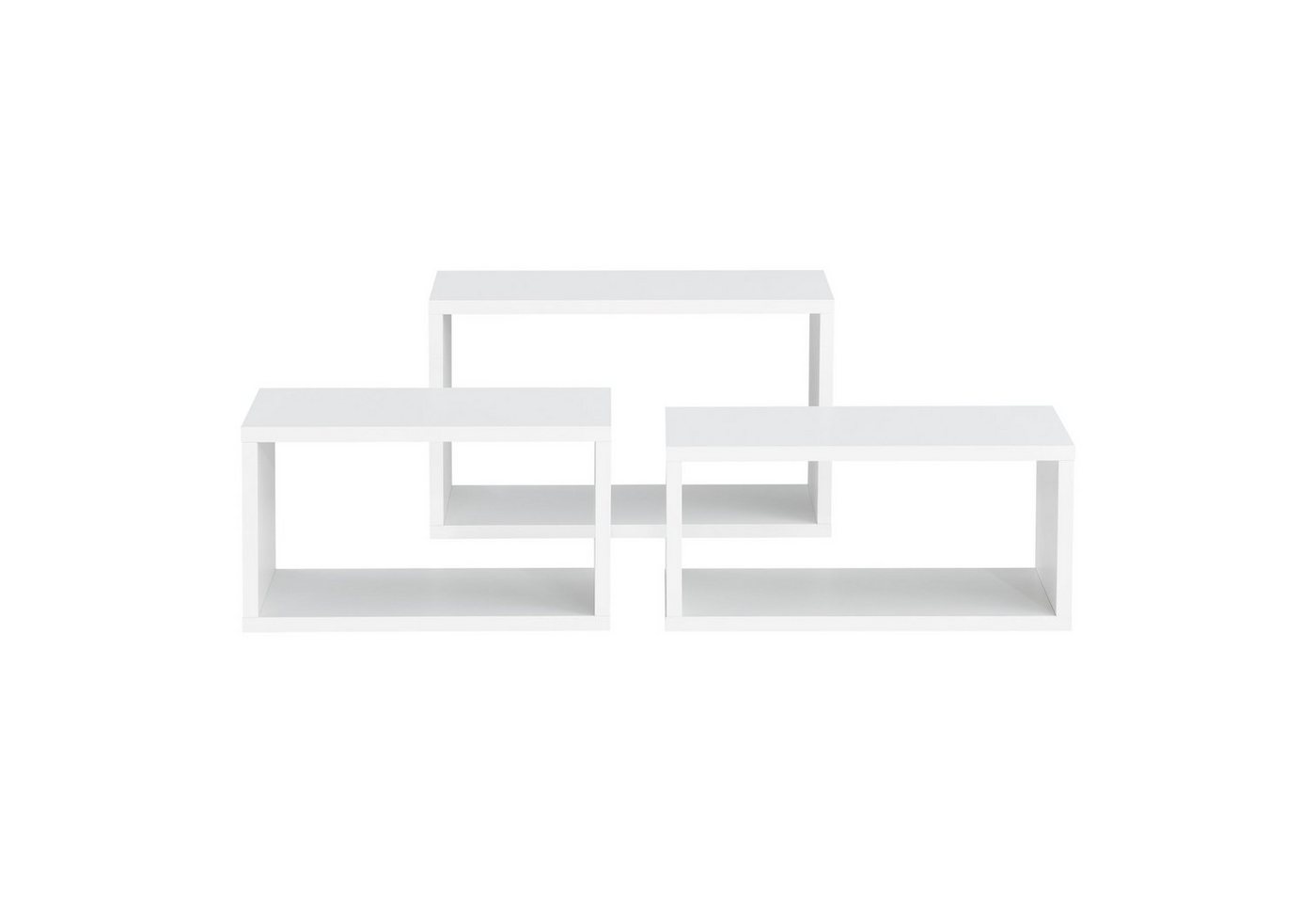 en.casa Wandregal, »Mandal« Wandablage 3-teilig Schweberegal Wandboard Weiß – Bild 5 von 5