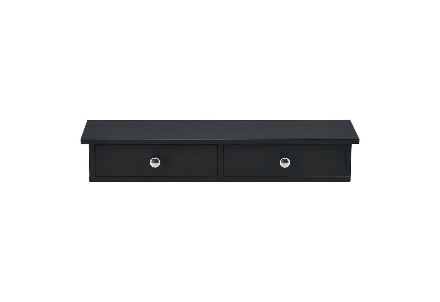 en.casa Wandregal, »Geeste« mit 2 Schubladen 60 x 15 x 10 cm Schwarz – Bild 4 von 5