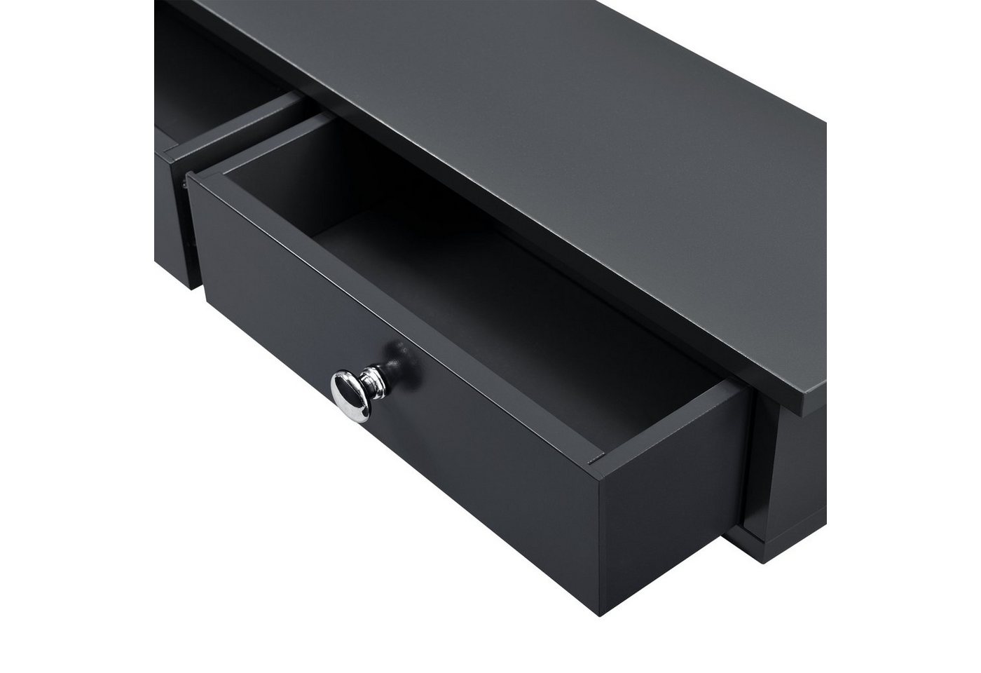 en.casa Wandregal, »Geeste« mit 2 Schubladen 60 x 15 x 10 cm Schwarz – Bild 5 von 5