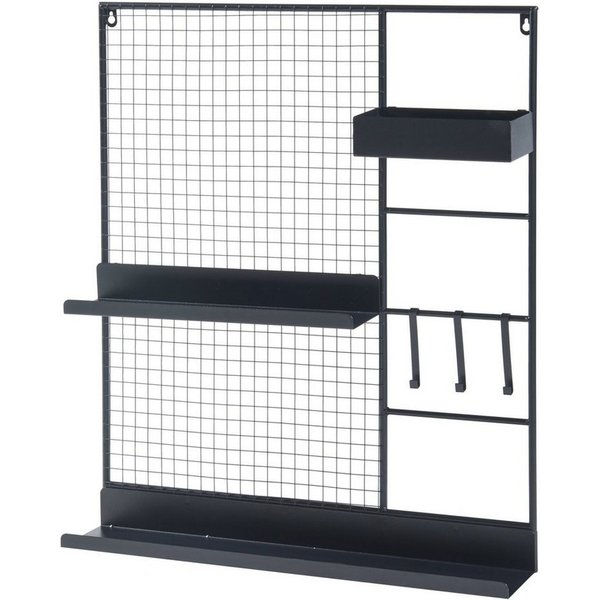 en.casa Wandregal, »Westre« Wandgitter 70x60x11cm Metall Schwarz