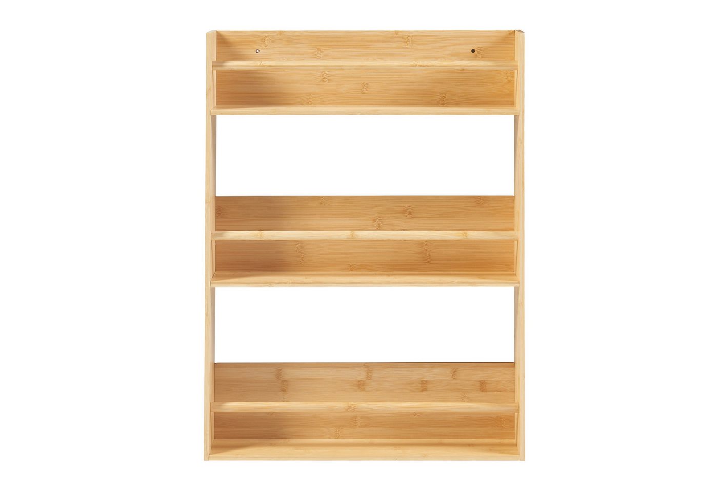 en.casa Wandregal, »Hareid« aus Bambus mit drei Ablagen 80x60x12cm Natur – Bild 4 von 5