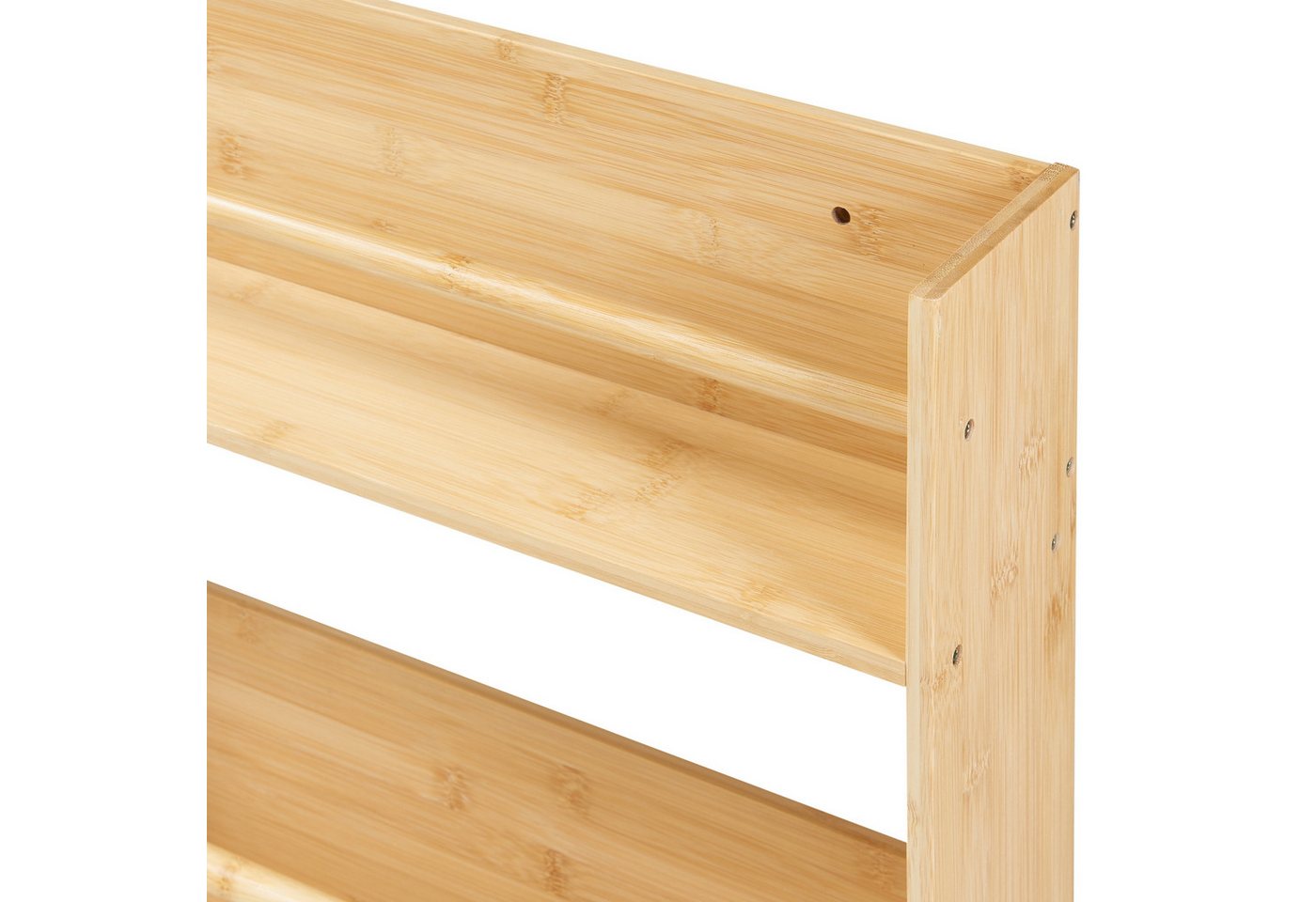 en.casa Wandregal, »Hareid« aus Bambus mit drei Ablagen 80x60x12cm Natur – Bild 5 von 5