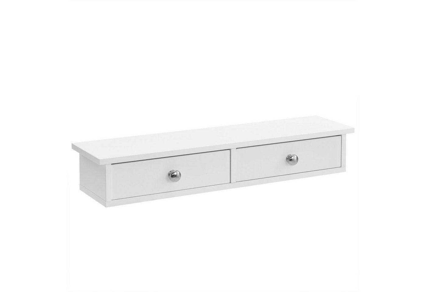 en.casa Wandregal, »Geeste« mit 2 Schubladen 60 x 15 x 10 cm Weiß – Bild 2 von 5