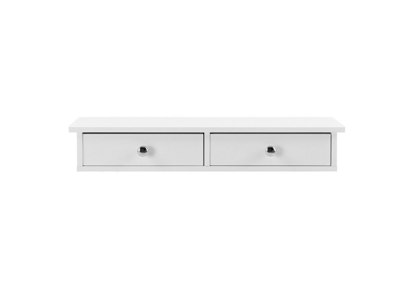 en.casa Wandregal, »Geeste« mit 2 Schubladen 60 x 15 x 10 cm Weiß – Bild 3 von 5