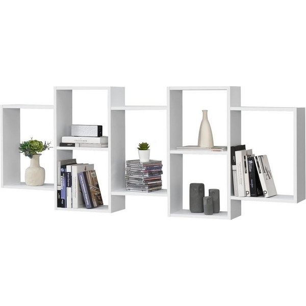 en.casa Wandregal, »Jessheim« Bücherregal Schweberegal Wandboard CD Regal Weiß