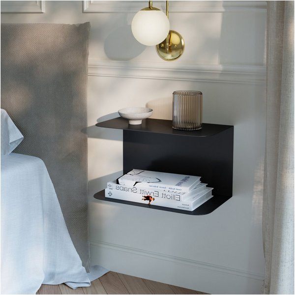 en.casa Wandregal, 1-tlg., »Notodden« Stahl 40 x 23 x 23 cm Schwarz