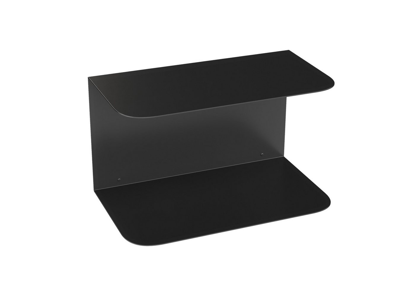 en.casa Wandregal, 1-tlg., »Notodden« Stahl 40 x 23 x 23 cm Schwarz – Bild 2 von 5