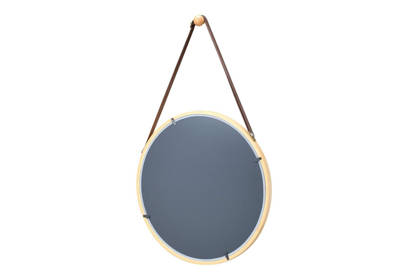 en.casa Wandspiegel, »Bykle« Hängespiegel Bambus rund 38 cm Natur – Bild 5 von 5