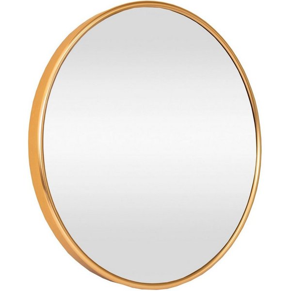 en.casa Wandspiegel, »Ordona« Hängespiegel Ø60cm Gold