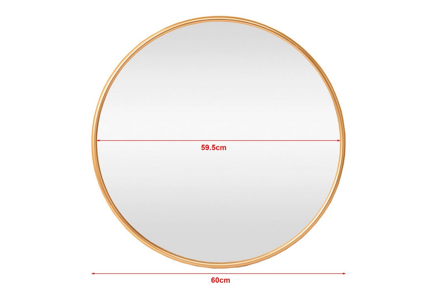 en.casa Wandspiegel, »Ordona« Hängespiegel Ø60cm Gold – Bild 4 von 5