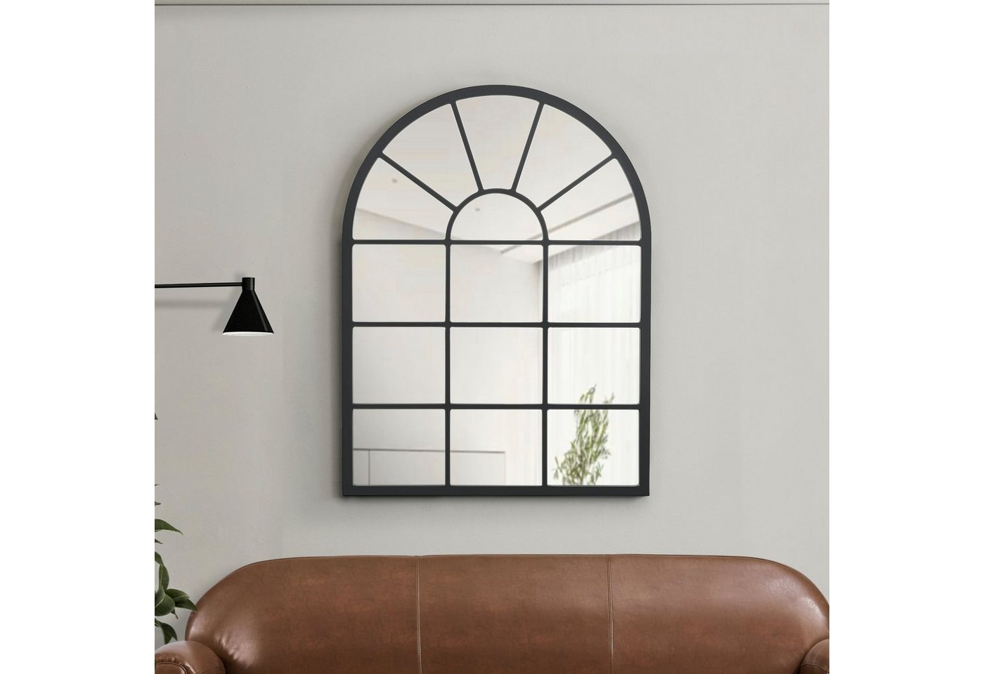 en.casa Wandspiegel, »Villalago« 80 x 60 cm Schwarz, matt – Bild 2 von 5