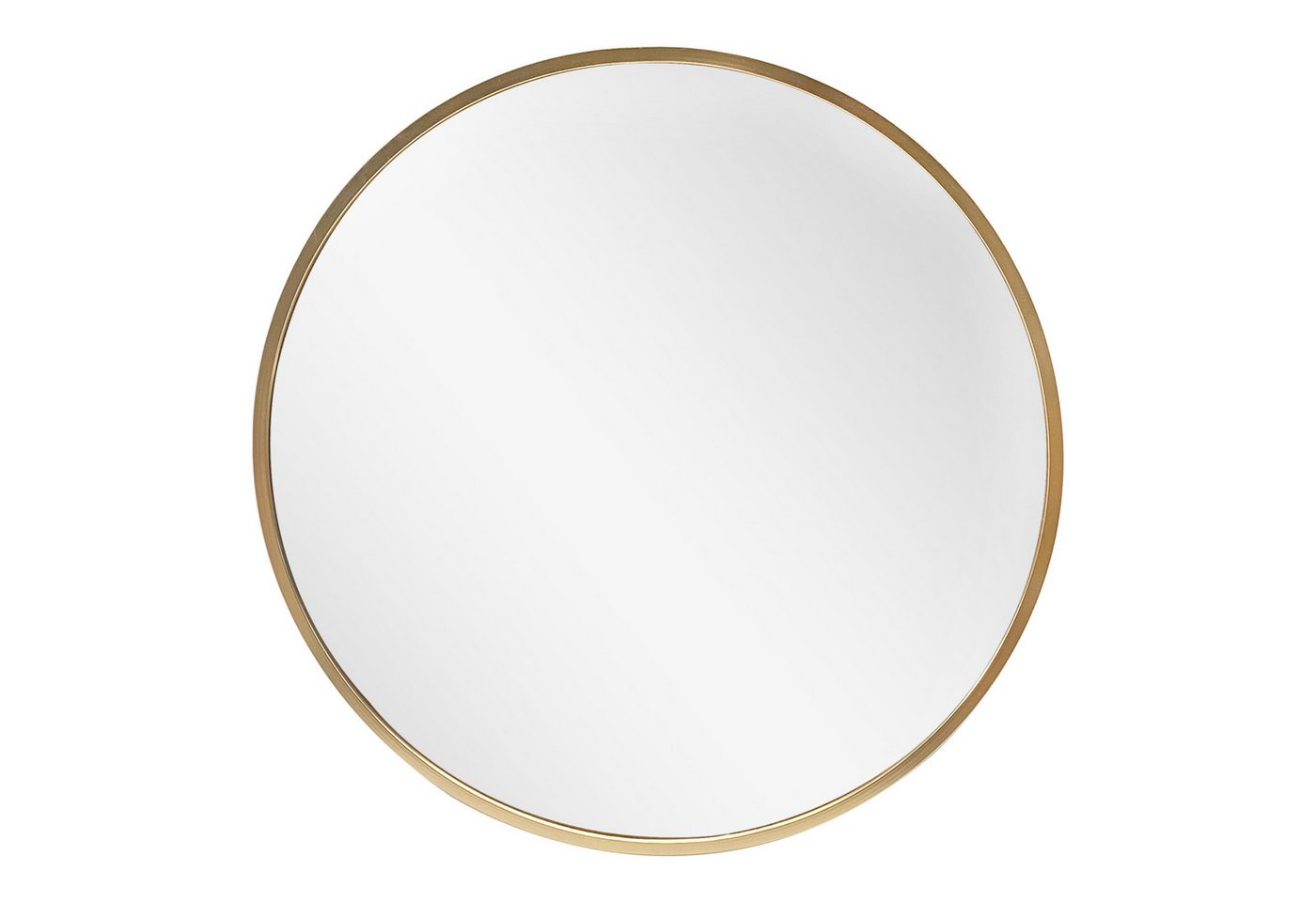 en.casa Wandspiegel, »Modugno« Hängespiegel rund Aluminium 50cm Goldfarben – Bild 3 von 5