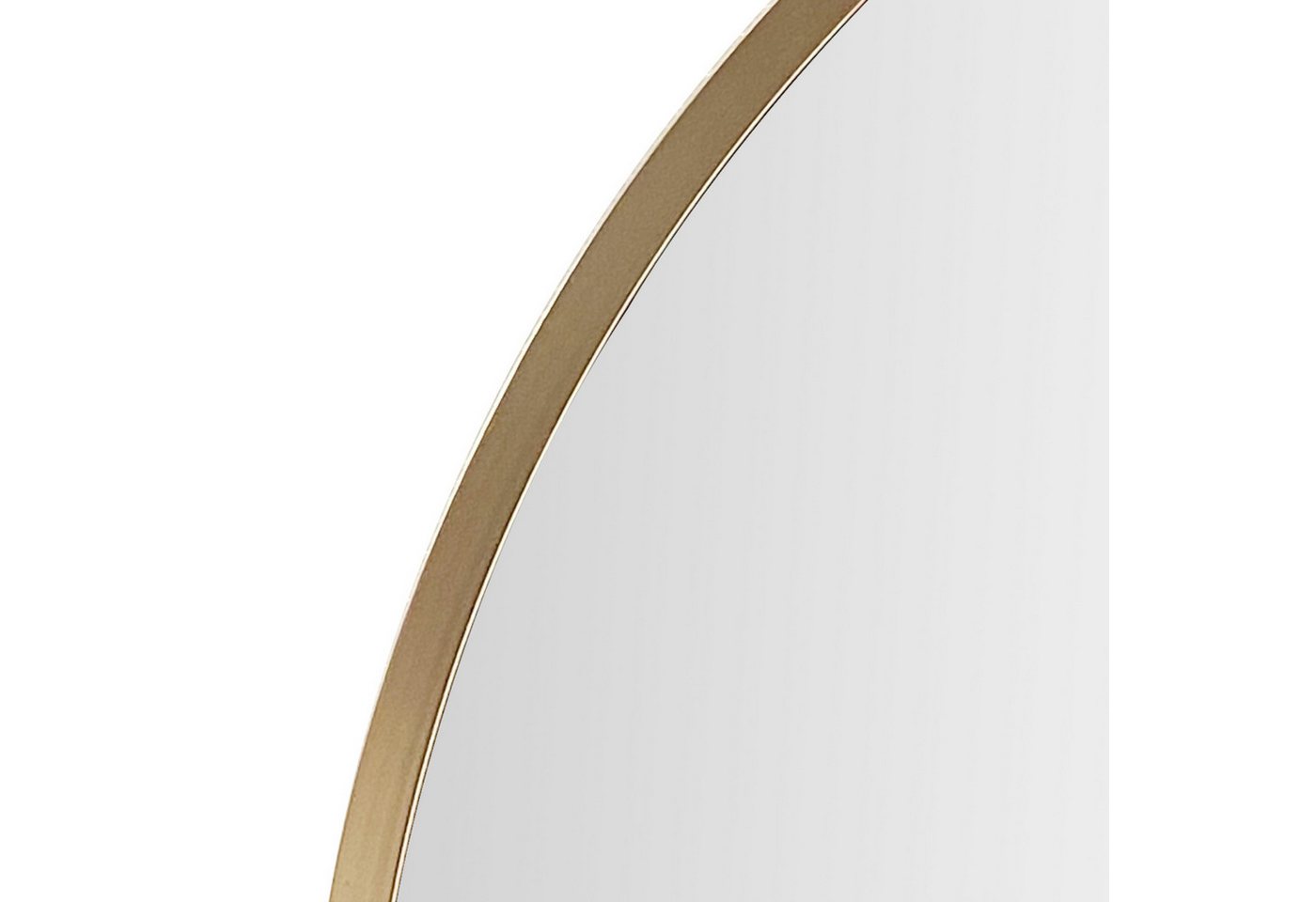 en.casa Wandspiegel, »Modugno« Hängespiegel rund Aluminium 50cm Goldfarben – Bild 5 von 5