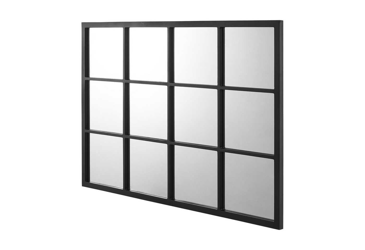 en.casa Wandspiegel, »Cupello« 90x60cm Rahmen Schwarz matt, Fensteroptik – Bild 4 von 5