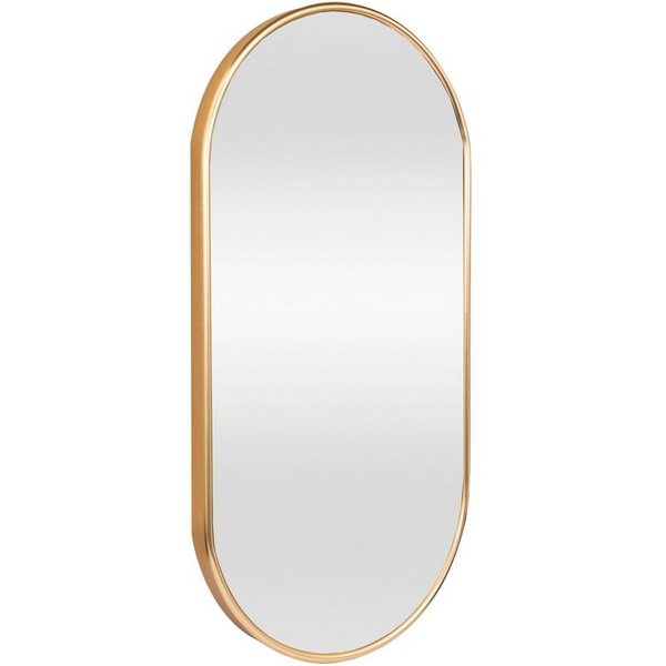 en.casa Wandspiegel, »Picciano« Spiegel mit Aluminiumrahmen oval 40x80 cm Gold