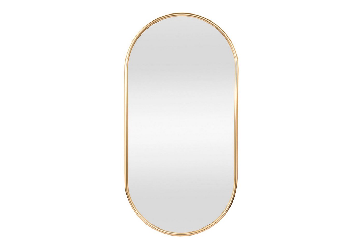 en.casa Wandspiegel, »Picciano« Spiegel mit Aluminiumrahmen oval 40x80 cm Gold – Bild 3 von 5