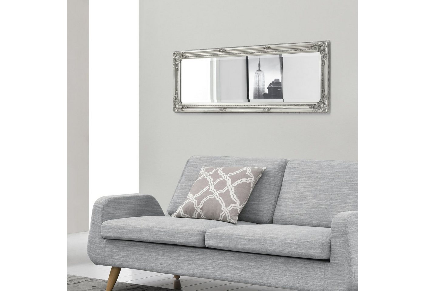 en.casa Wandspiegel, »Livorno« Ganzkörperspiegel 132 x 42 cm Antik Spiegel Silberfarben – Bild 3 von 5