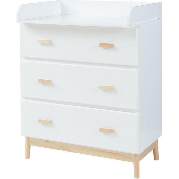 en.casa Wickelkommode, »Sarievn« mit abnehmbarer Wickelauflage 100 x 80 x 53 cm Weiß