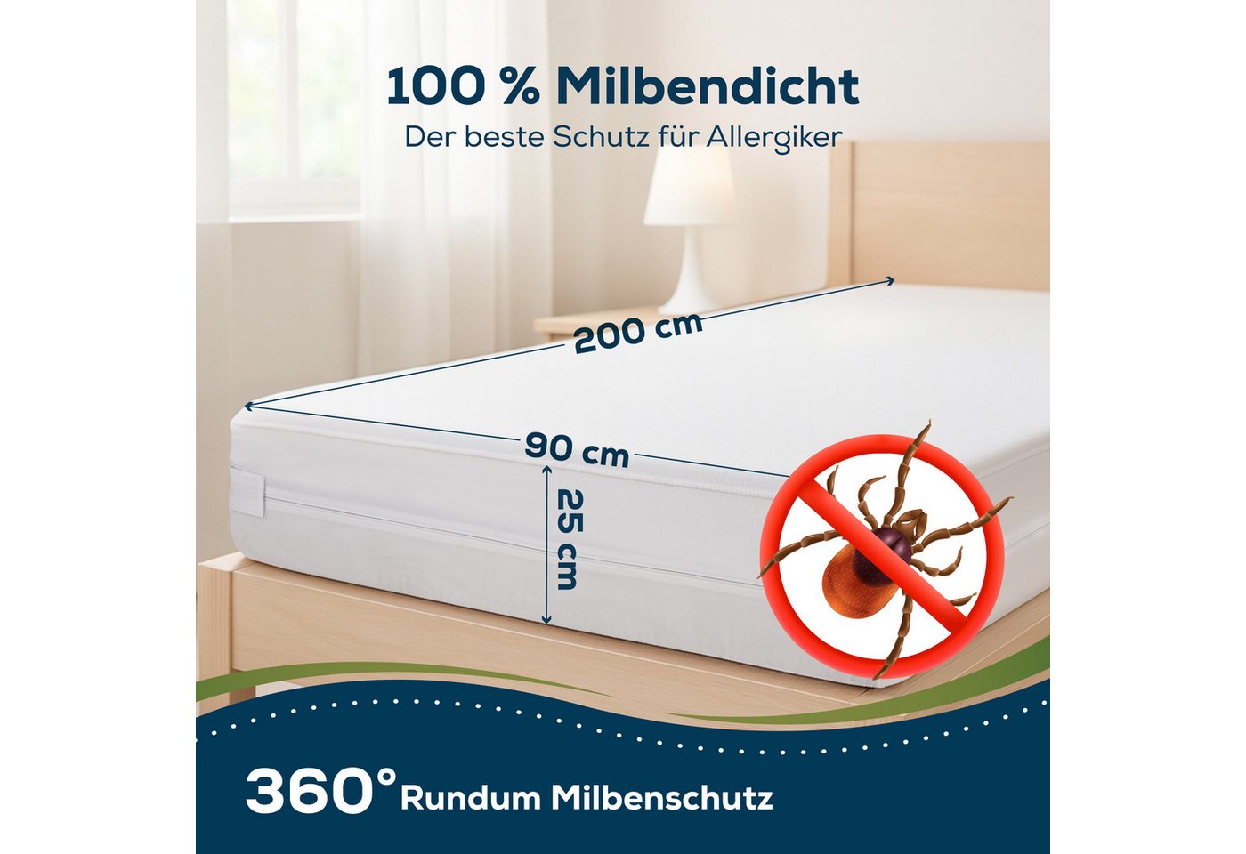 Encasing Matratzenbezug Rumdumbezug Matratzenschoner Sensalou, Wasserdicht, rundum schützend, ideal bei Inkontinenz – Bild 2 von 5