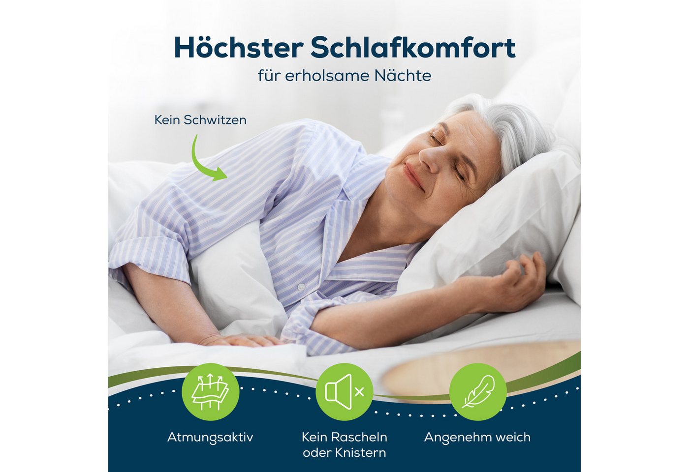 Encasing Matratzenbezug Rumdumbezug Matratzenschoner Sensalou, Wasserdicht, rundum schützend, ideal bei Inkontinenz – Bild 4 von 5