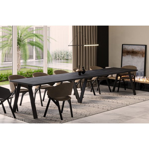 Endo-Moebel Esstisch Lungo XXL 130-405 cm, Metallgestell, ausziehbar, erweiterbar, riesiger Kulissentisch, 4m, extra lang und groß, stabil