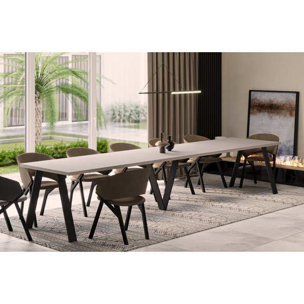 Endo-Moebel Esstisch Lungo XXL 130-405 cm, Metallgestell, ausziehbar, erweiterbar, riesiger Kulissentisch, 4m, extra lang und groß, stabil