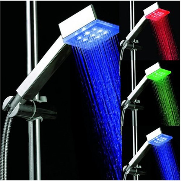 ENERGMiX Handbrause Duschkopf Farbwechsel Duschbrause Brausekopf mit mit Farbwechsel, Regenbrause mit Farbige LED Licht