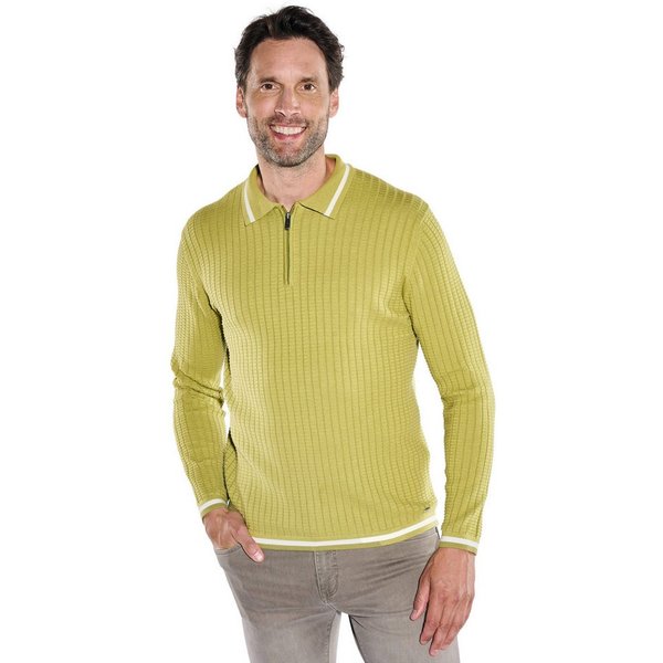 Engbers Strickpullover Herren Pullover mit Polo-Kragen, Hellgruen