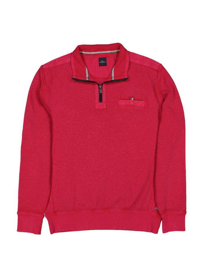 Engbers Sweatshirt Herren Sweatshirt strukturiert, Rot – Bild 4 von 5